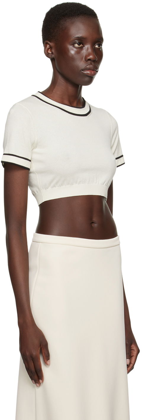 Crop top Max Mara Max Mara Uscio Cropped T-Shirt Vit | 2411361042600, 1