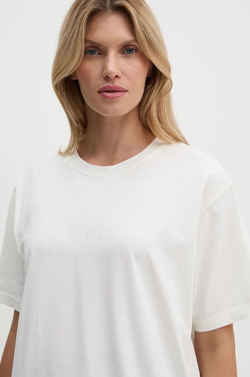 T-shirt Nanushka Oversized Fit Cotton Tee Vit | NU24CRSH00300