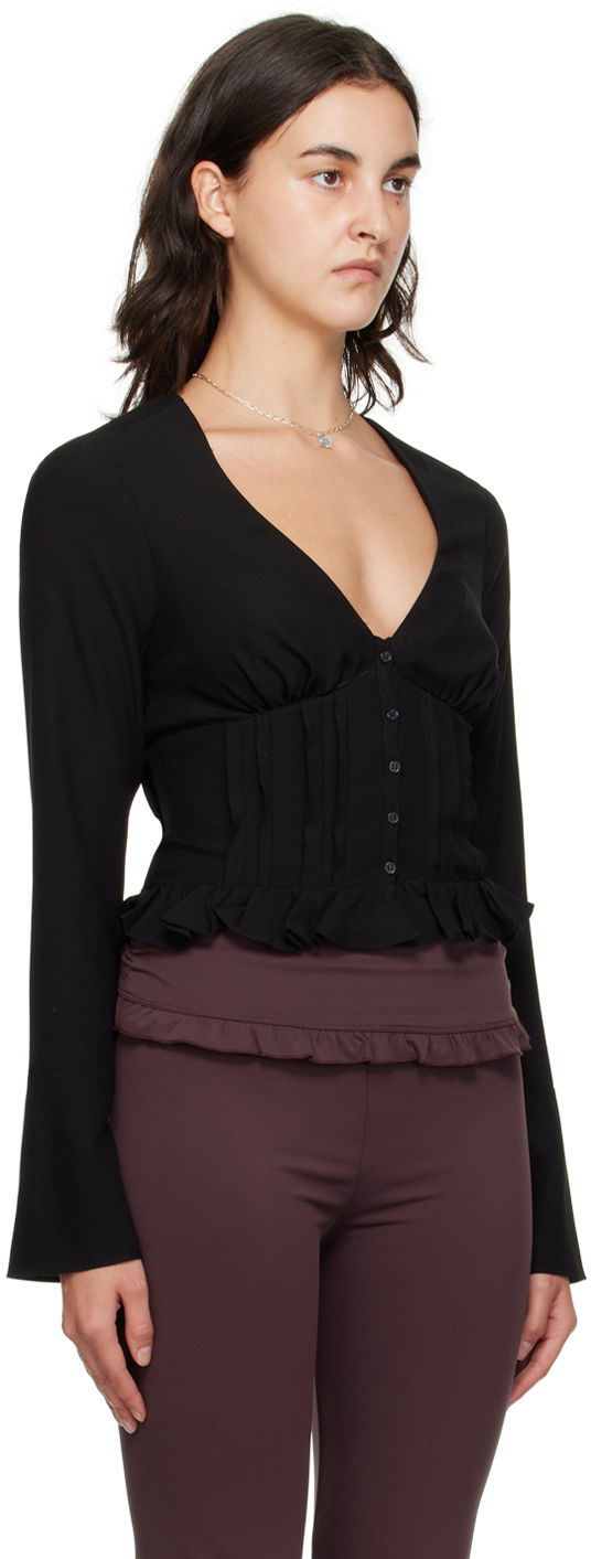 Skjorta GUIZIO Guizio Cheri Ruffle Blouse Svart | F23108W016, 1