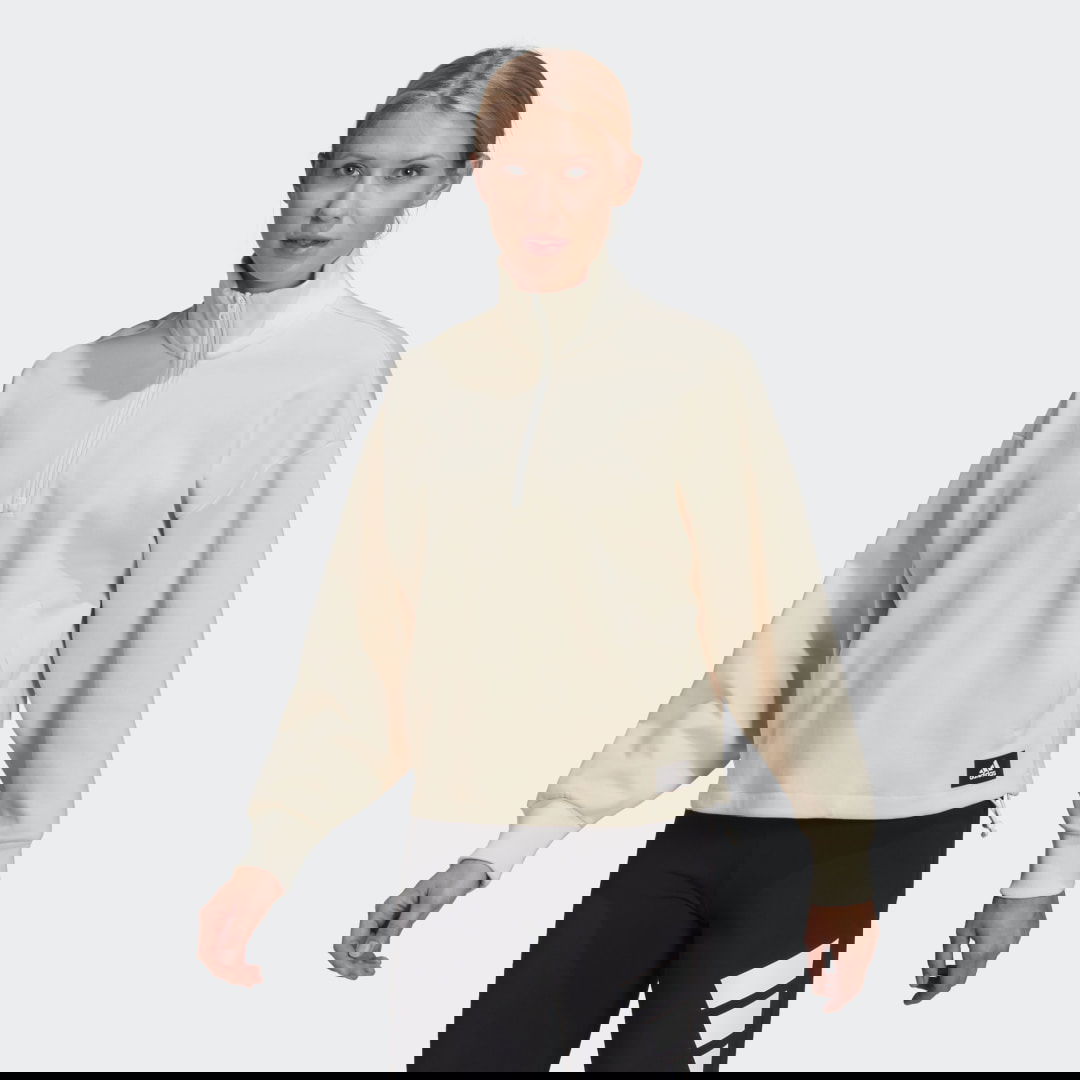 Sweatshirt adidas Performance Sportswear Future Icons Quarter-Zip Hoodie Beige | HC1641, 0