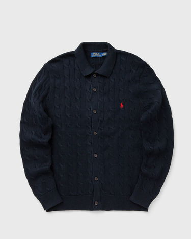 Sweater Polo by Ralph Lauren Collared Cable-Knit Button-Front Cardigan Mörkblå | 710979114002, 2