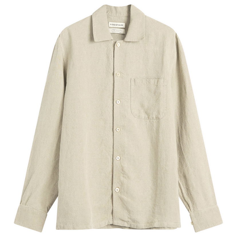 Skjorta A Kind of Guise A Kind of Guise Atrato Linen Shirt, Size Large Beige | 119-13600-101
