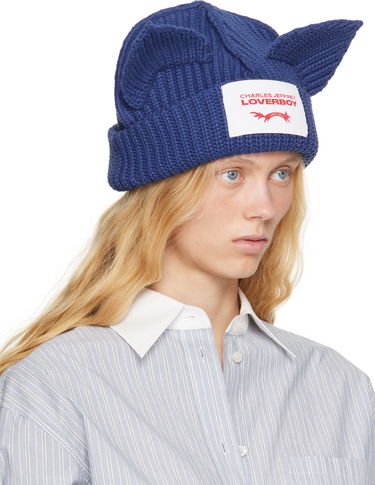 Mössa Charles Jeffrey Loverboy Charles Jeffrey LOVERBOY Chunky Knit Ears Beanie Blå | 54130301, 1