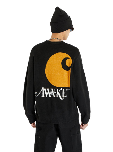 Sweater Awake NY x Carhartt WIP Cardigan Svart | AWK-CAR23-KN001-BLA