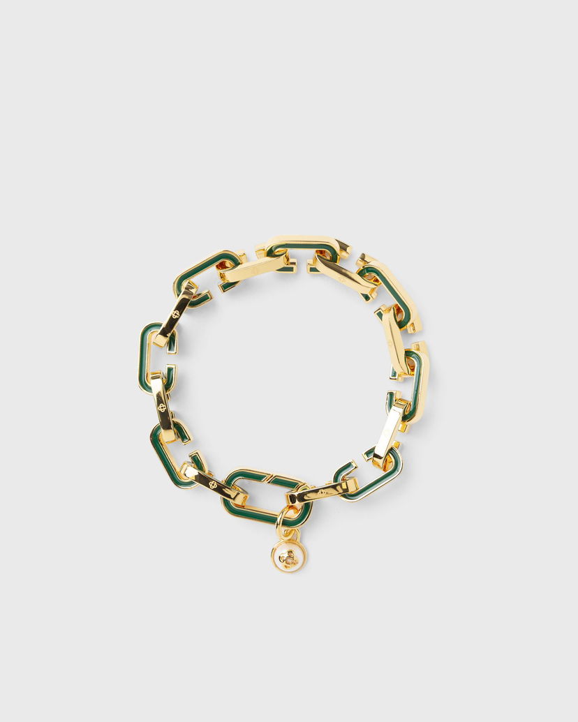 Armband Casablanca Enamel "C" Link Bracelet Grön | A-AW25-JW-322-01