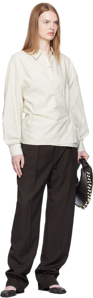 Skjorta LEMAIRE Straight Collar Twisted Shirt Vit | SH1141 LF1500, 3