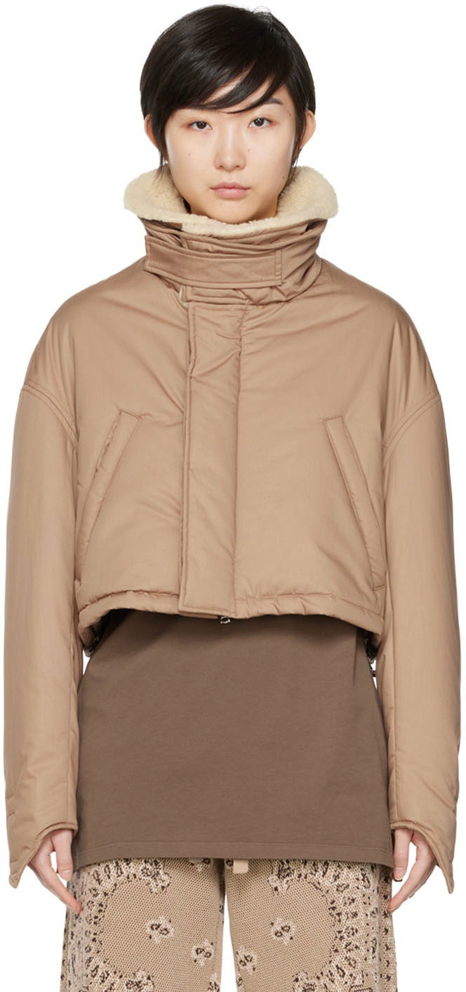 Pufferjacka AMIRI Cotton Cropped Puffer Jacket Brun | PF22WOS002-817