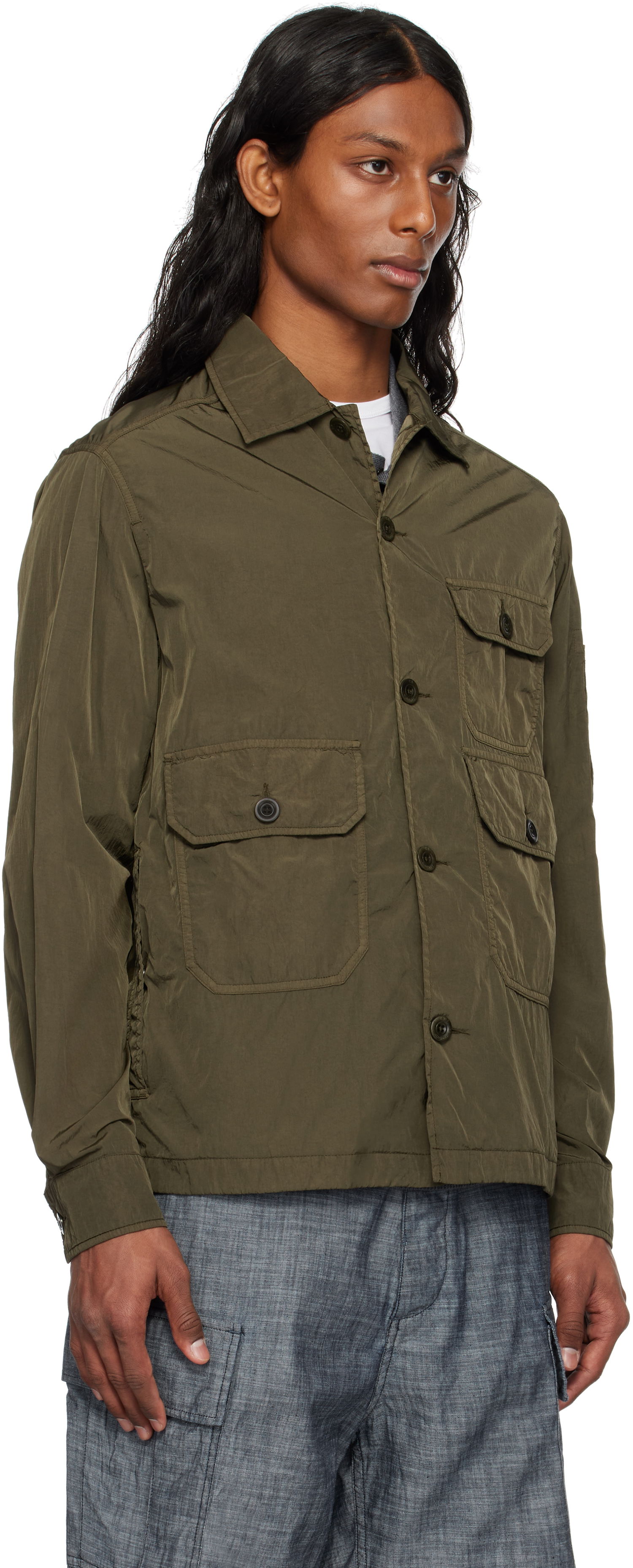 Vindjacka C.P. Company C.P. Company Chrome-R Overshirt Grön | 18CMOS013A-005904G, 1