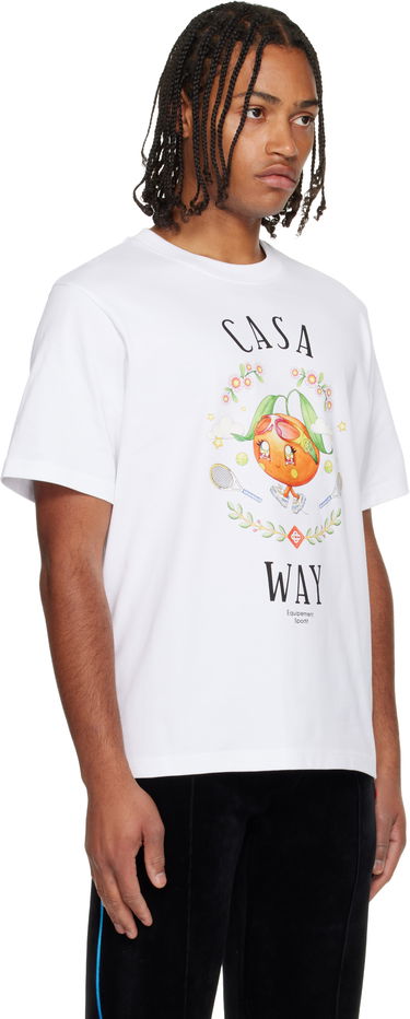 T-shirt Casablanca Casa Way Orange Mascot Graphic T-Shirt Vit | M-AW25-JTS-001-02, 3