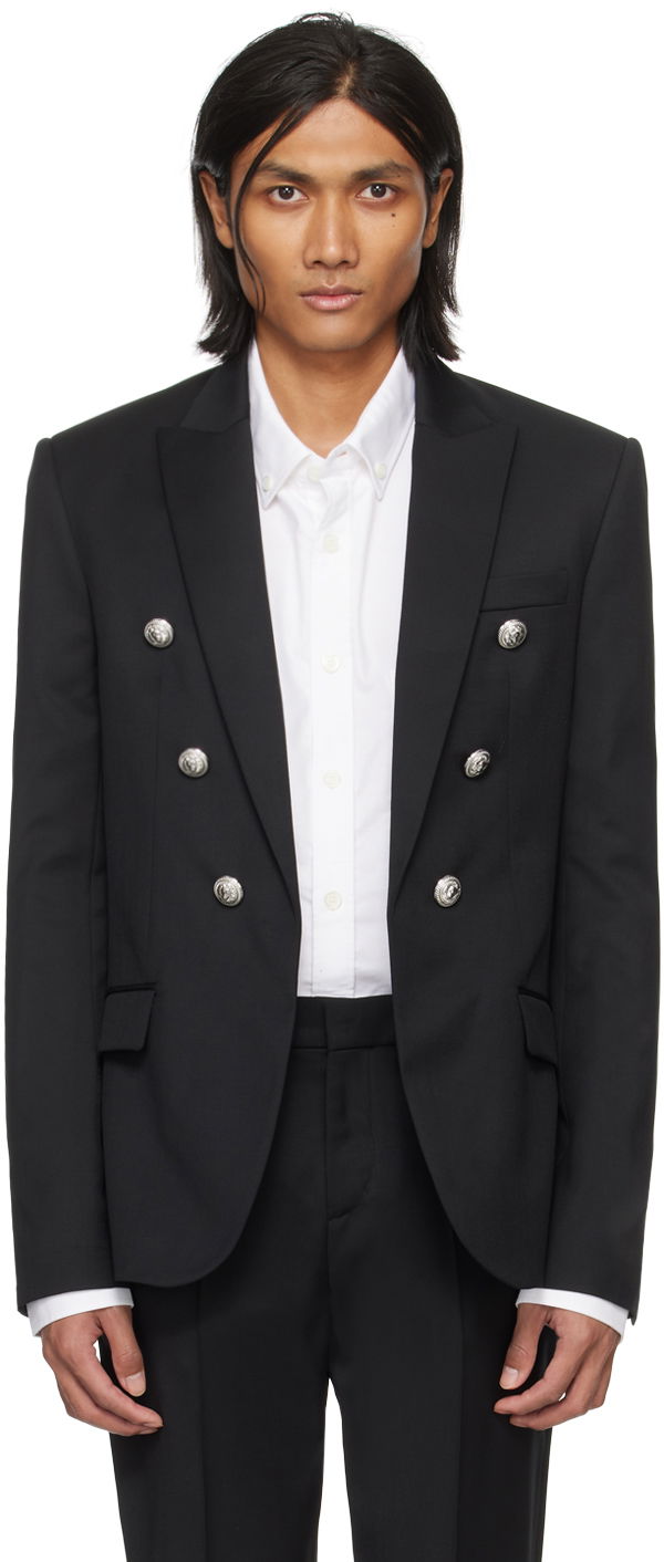Rockar Balmain Open Front Blazer Svart | CH1SG075WB12