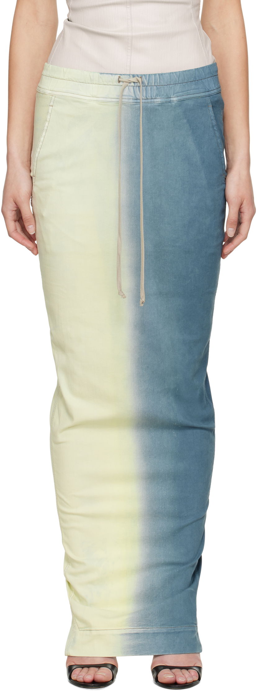 Kjol Rick Owens Rick Owens DRKSHDW Pull On Pillar Maxi Skirt Blå | DS01E3332 SDDE