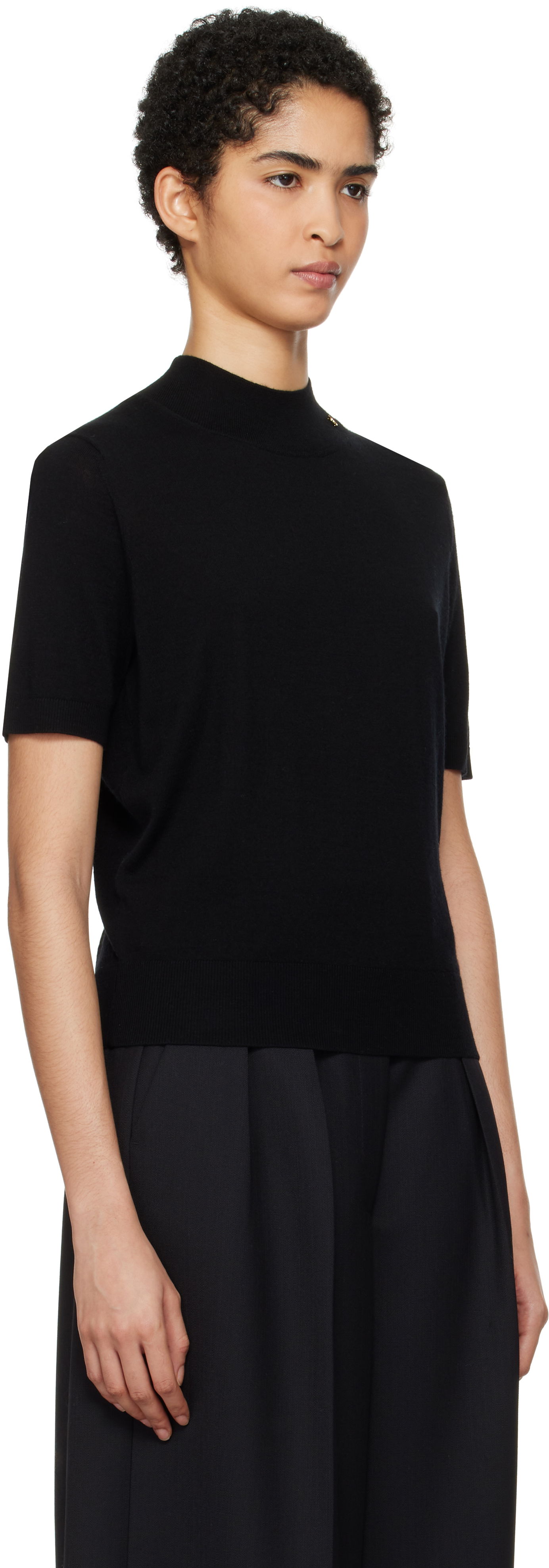 Jersey Anine Bing Anine Bing Women's Monique Mock Neck Sweater Svart | A-09-9267-000, 1