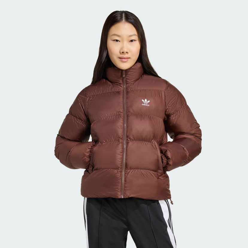 Pufferjacka adidas Performance Adicolor Short Puffer Jacket Brun | JX2948
