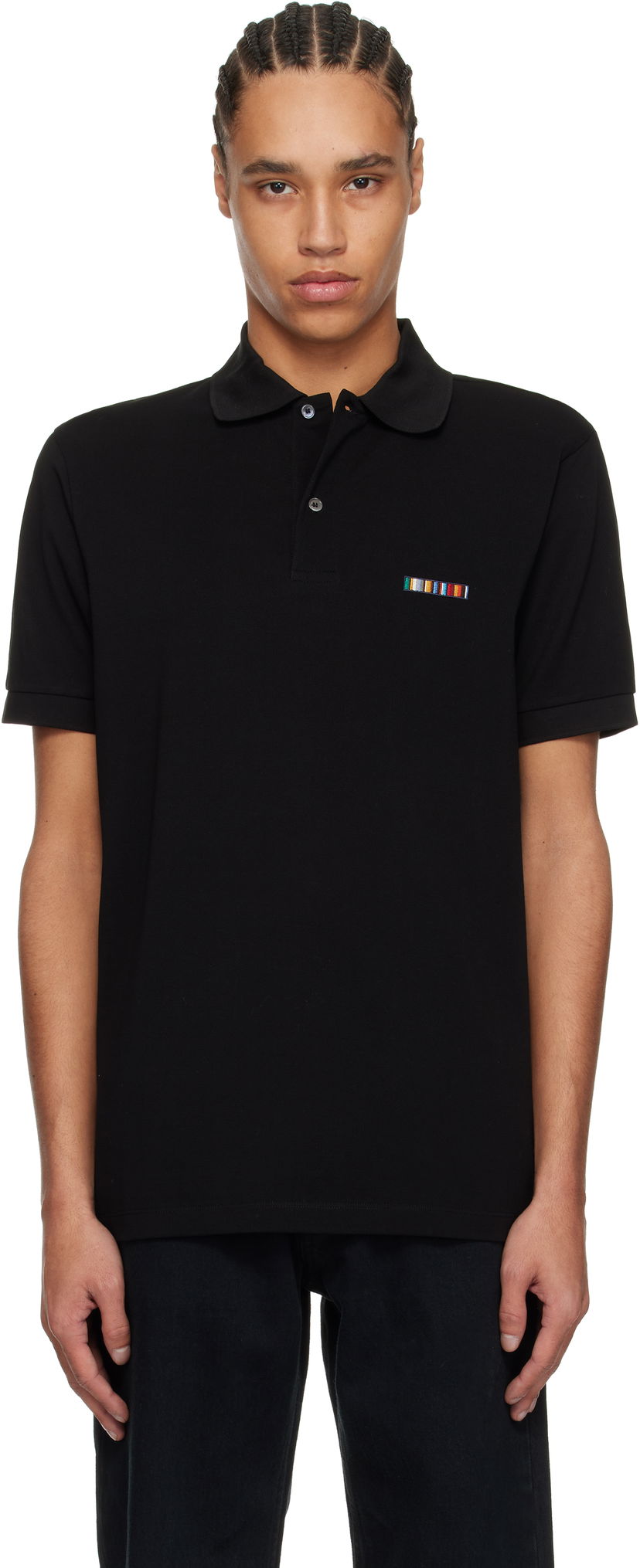 Polotröja Paul Smith Paul Smith Signature Stripe Logo Cotton Polo Svart | M1R-698P-NP4724-79