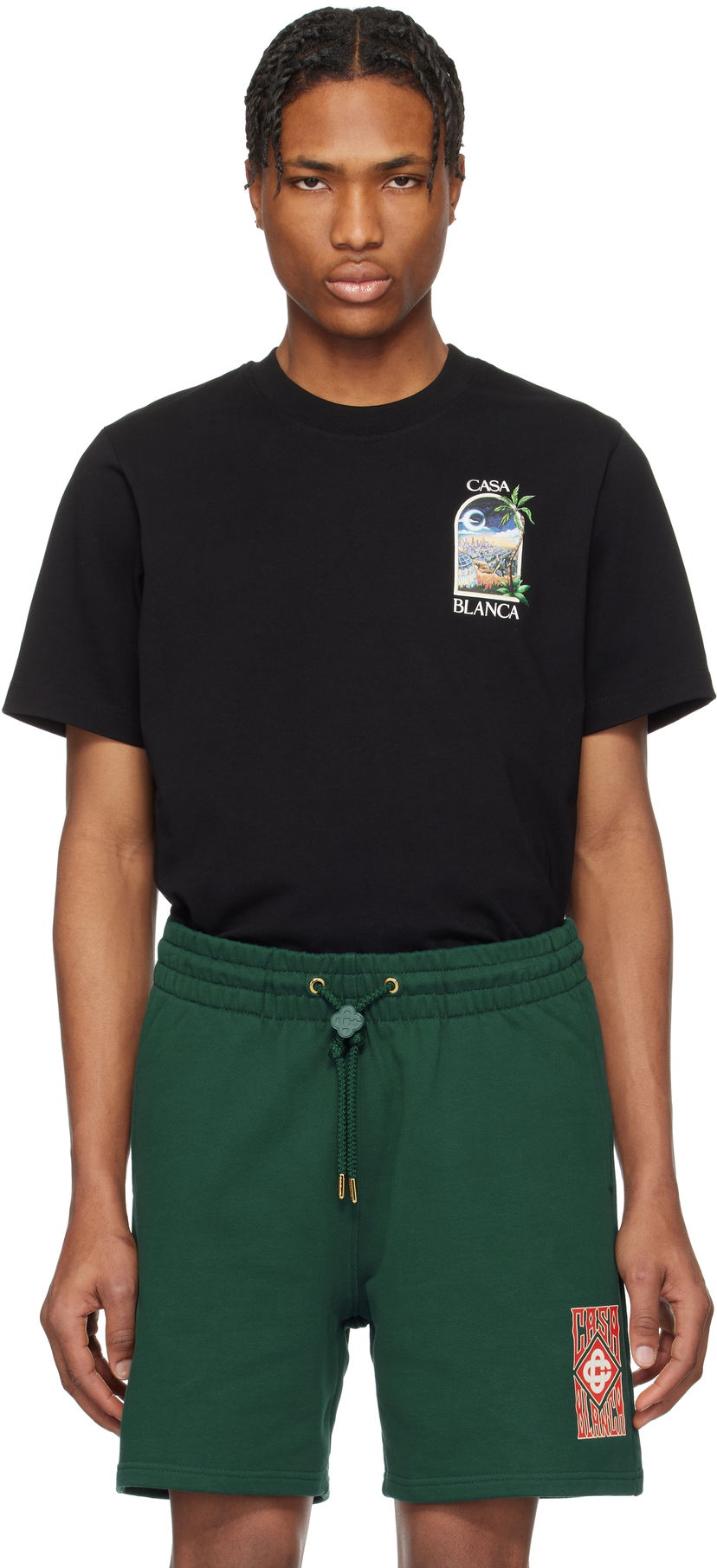 T-shirt Casablanca Casablanca LA Night Graphic T-Shirt Svart | MS25-JTS-001-11