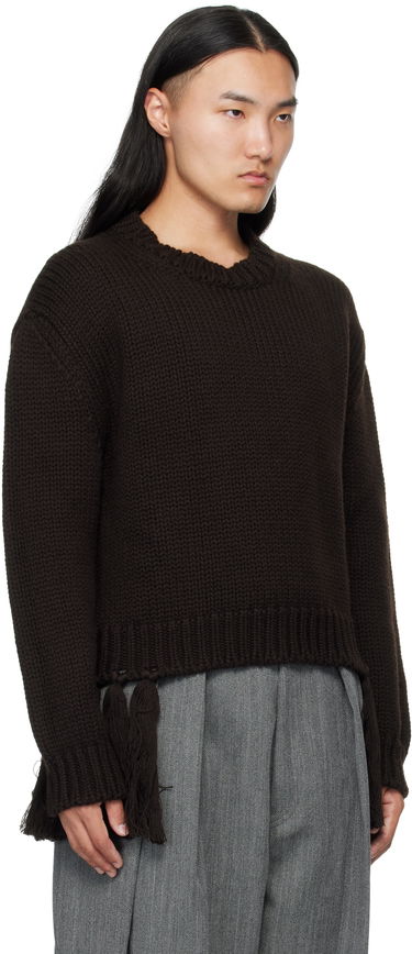 Sweater HED MAYNER Hed Mayner Knit Crewneck Sweater with Tassels Brun | HMMB75099A-HB619, 1