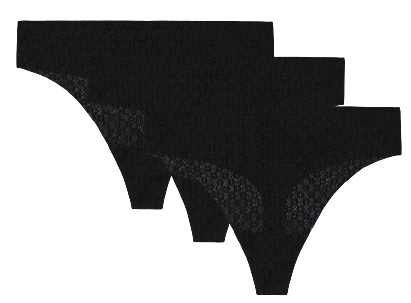 Trosor Under Armour SOLID Thong 3 Pack Svart | 1390412-001