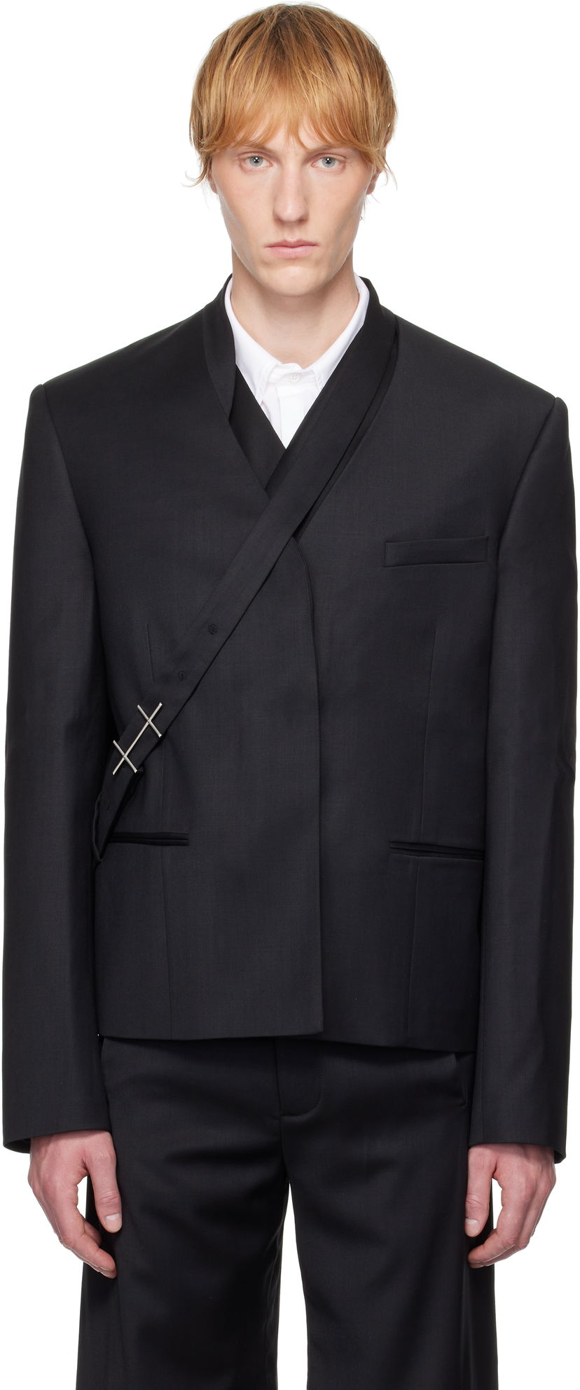 Jacka HELIOT EMIL HELIOT EMIL Aegis Wrap Blazer Svart | SS25_M_04_045_BLK01_CO