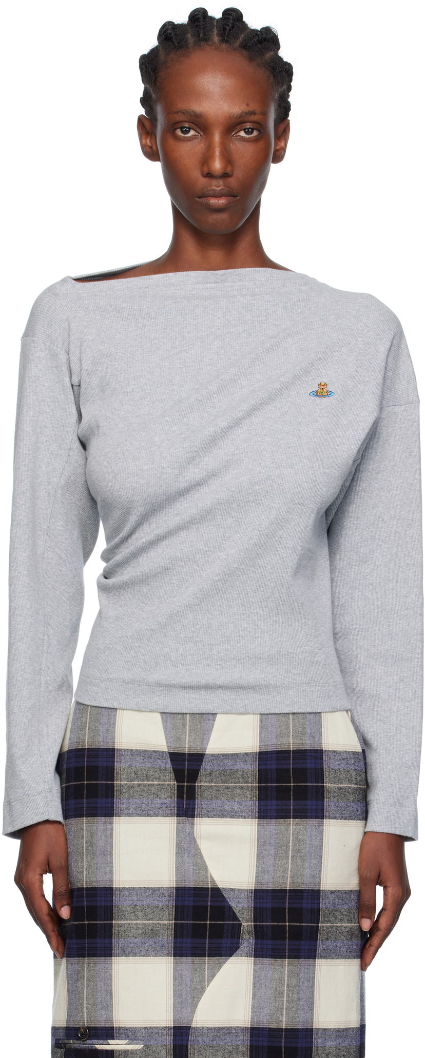 T-shirt Vivienne Westwood Vivienne Westwood Hebo Long Sleeve T-Shirt Grå | 3G01003Y-J009C-