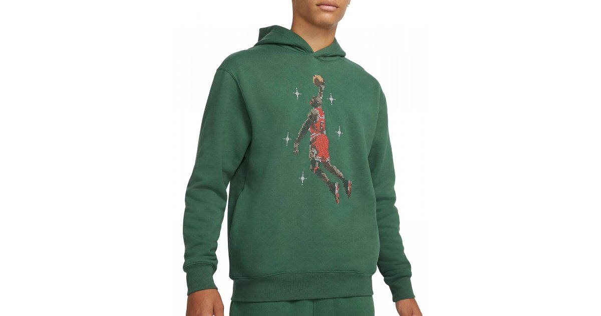 Sweatshirt Jordan Essential Graphic Fleece Hoodie Grön | dc9713-333, 1