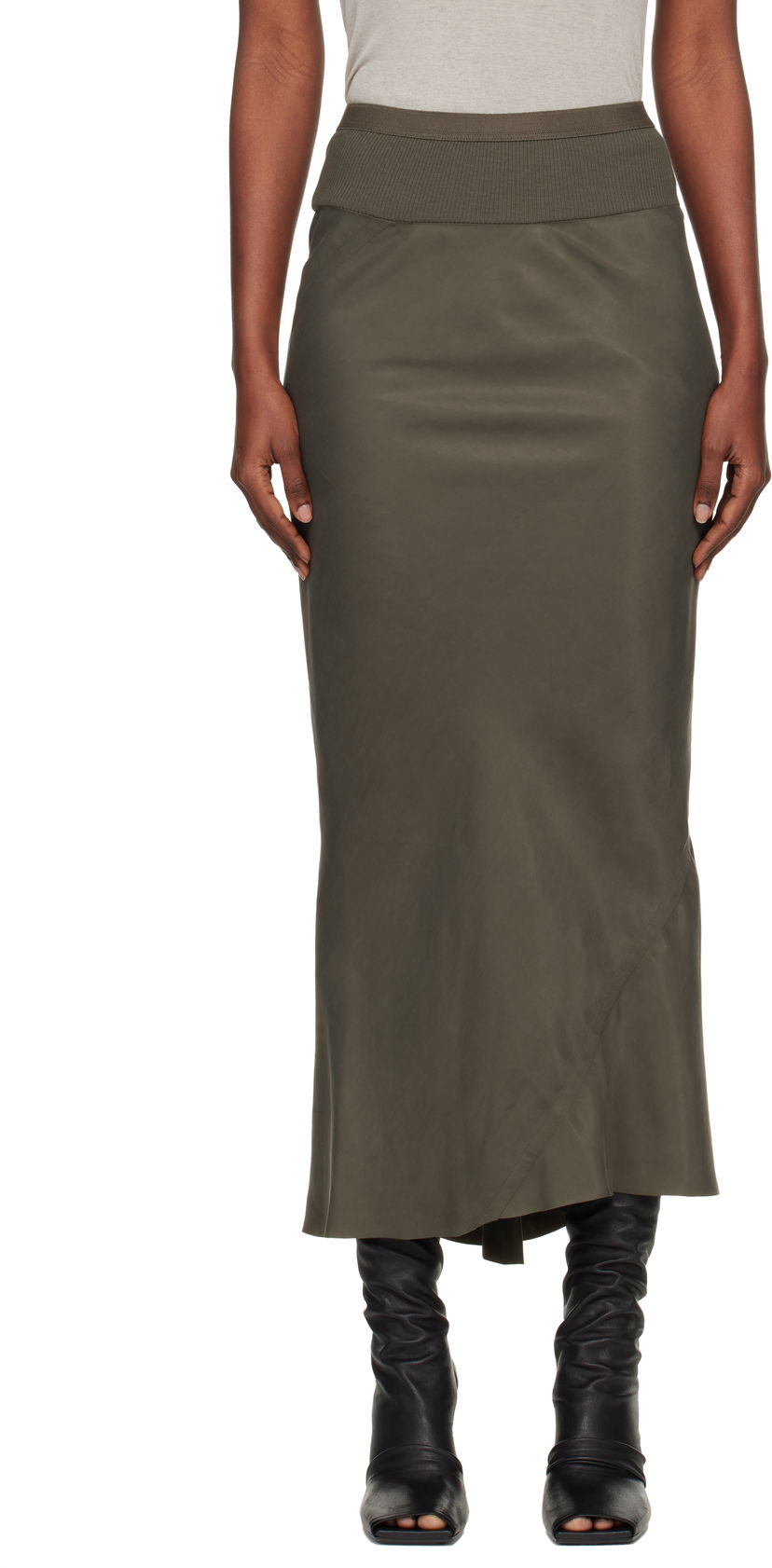 Kjol Rick Owens Concordians Calf Bias Midi Skirt Grön | RP02E4334 HSCH