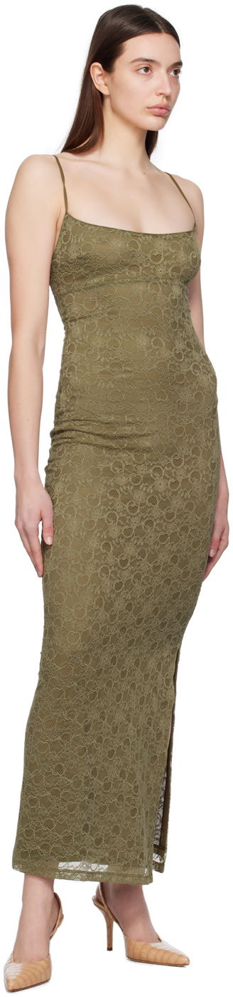 Klä Miaou Miaou Thais Lace Maxi Dress Grön | 5019SLHUN, 3