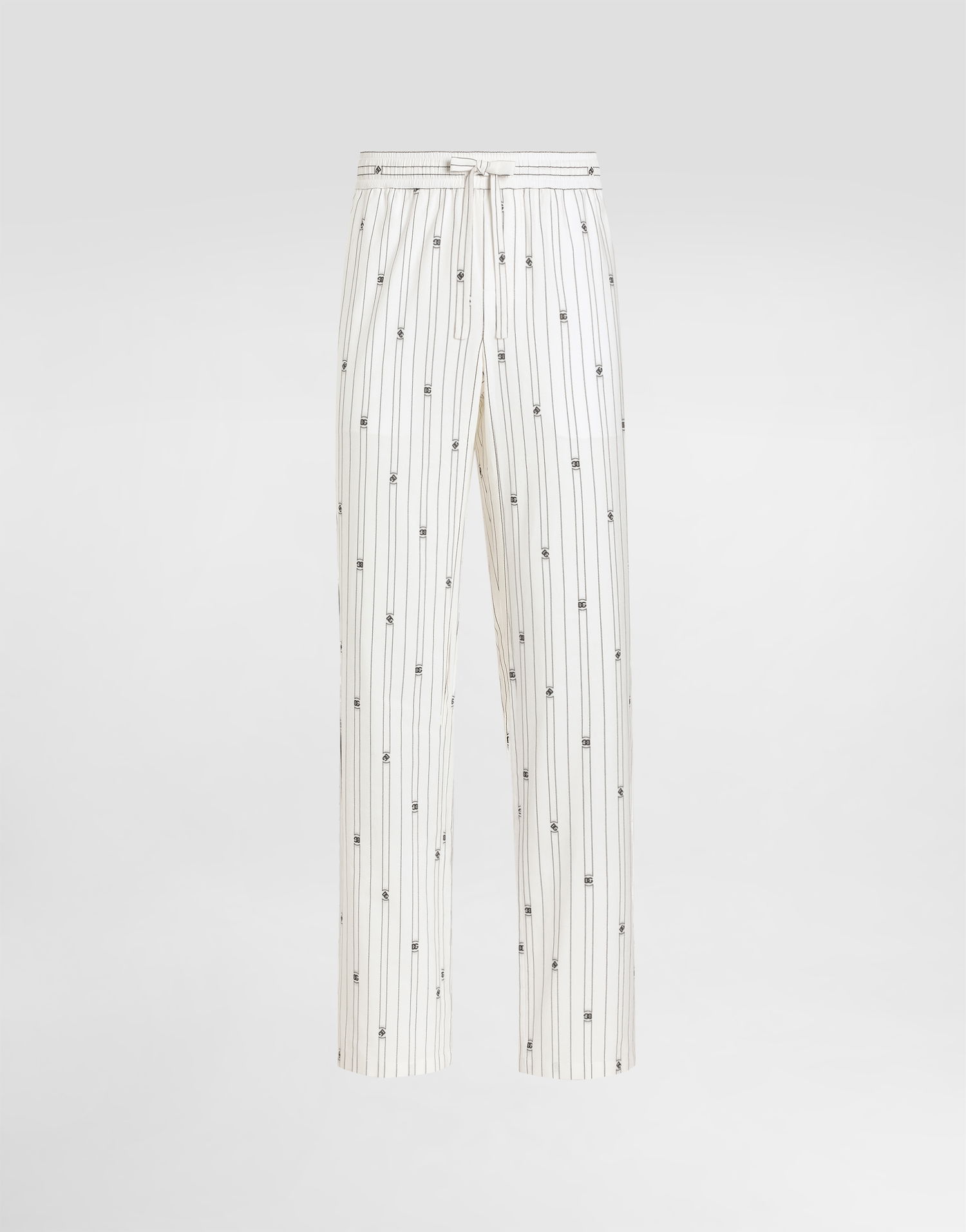 Byxor Dolce & Gabbana Dolce & Gabbana Logo Striped Drawstring Trousers Vit | GVRMATHJMQRS8350, 0