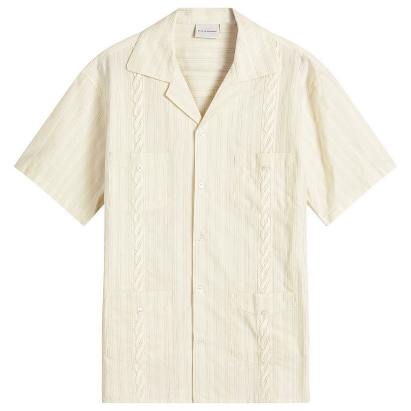 Skjorta Drôle de Monsieur Drôle de Monsieur Cuban Shirt, Size Large Beige | G-SH212-CO183-EC