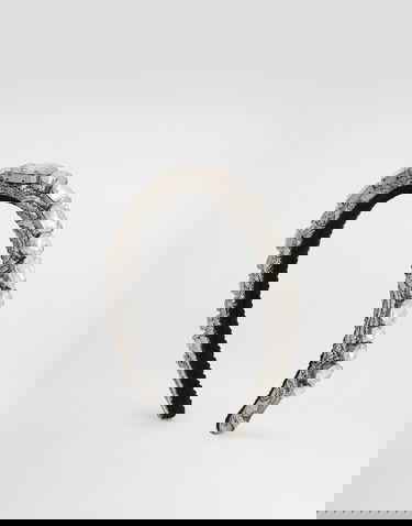 Tillbehör Dolce & Gabbana Floral Jacquard Headband with Crystals and Embroidery Metallisk | FY366ZGDDDMS8400, 1