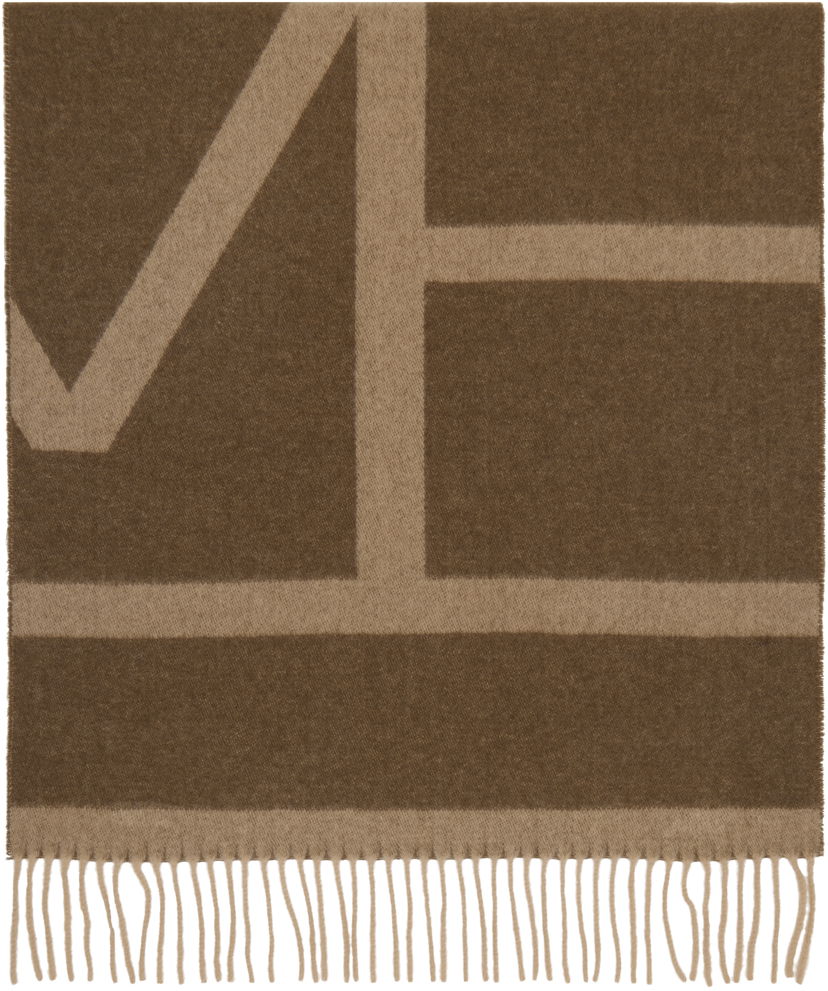 Halsduk TOTEME TOTEME Monogram Jacquard Wool Scarf Brun | 234-WSC908-FB0050