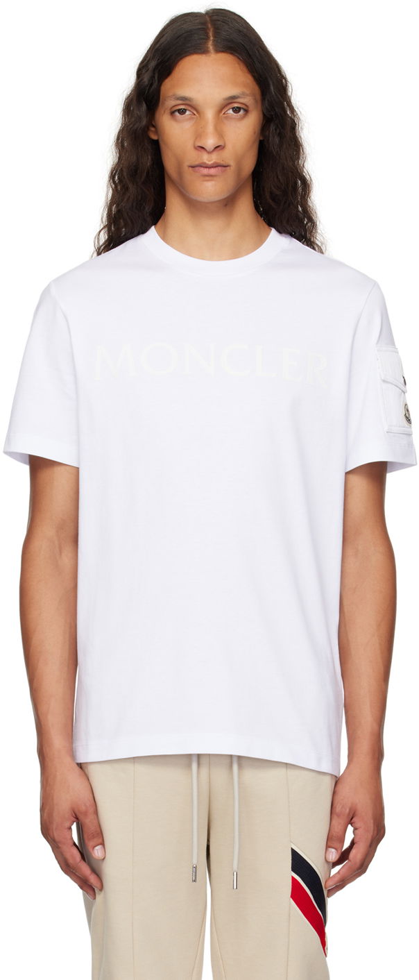 T-shirt Moncler White Pocket T-Shirt Vit | J20918C000548390T