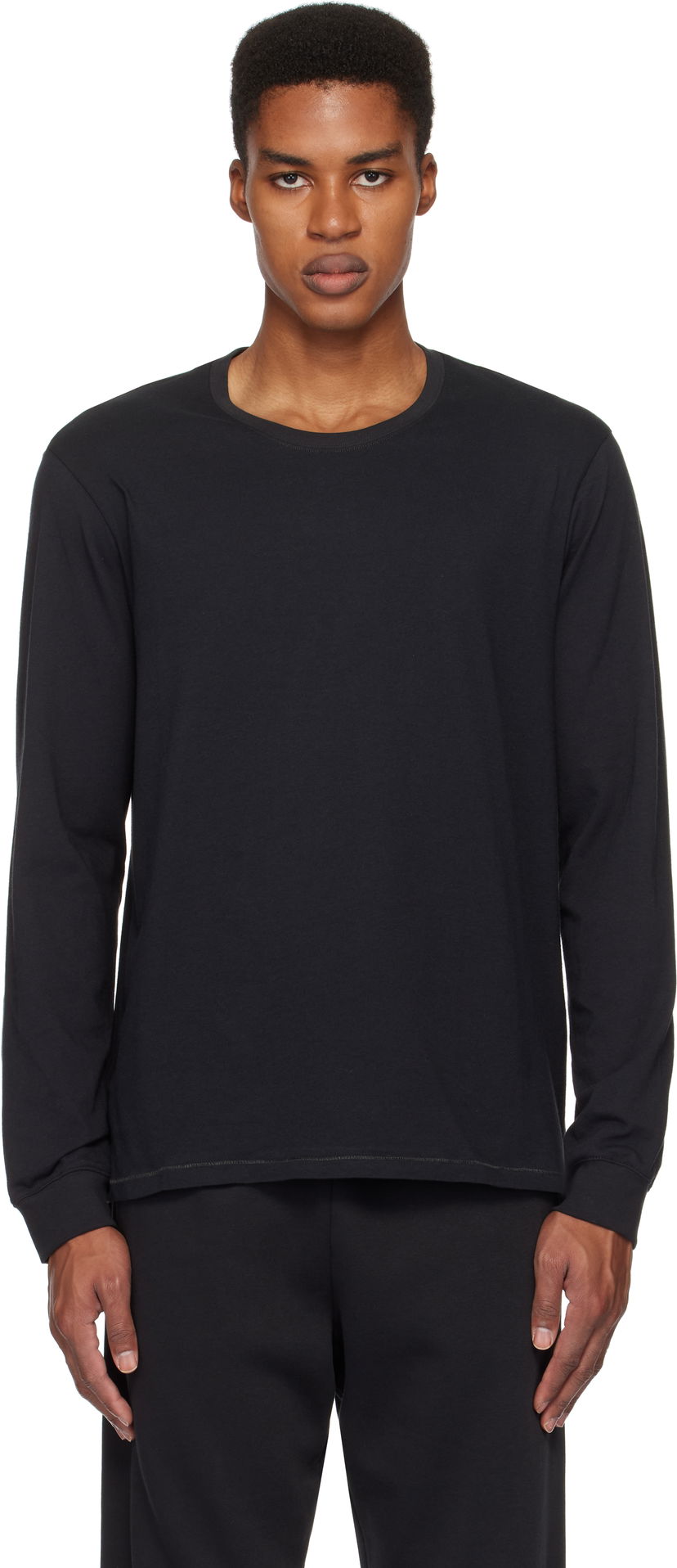 T-shirt SKIMS Cotton Classic Long Sleeve T-Shirt Svart | LS-LST-6350M