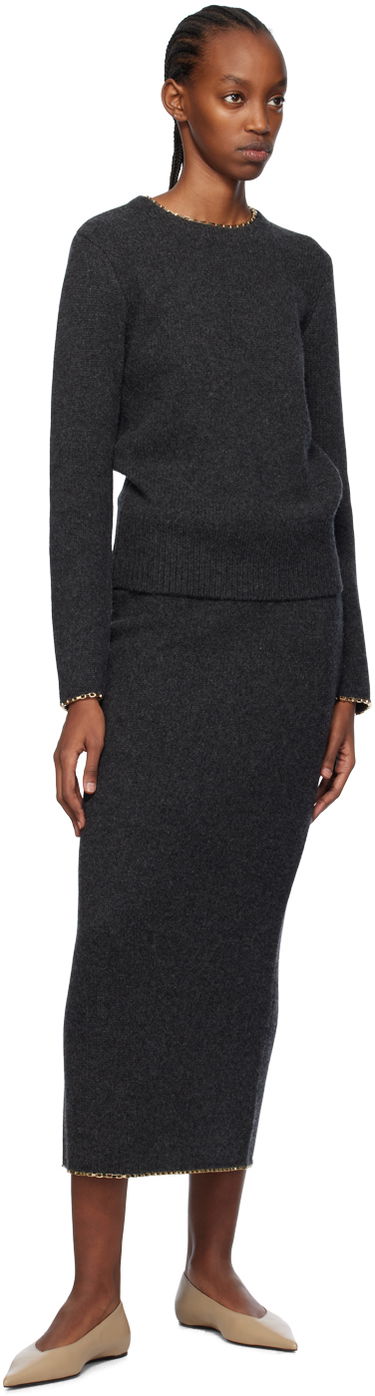 Sweater TOTEME TOTEME Chain-Edge Sweater Grå | 241-WRT1015-YA0004, 3