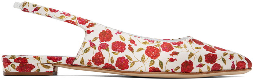 Skovård Manolo Blahnik Manolo Blahnik Sawra Slingback Ballerina Flats Vit | 224-1686