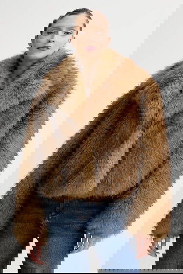 Rockar STAND STUDIO Cropped Faux Fur Coat Samara Brun | 61701.9405, 0