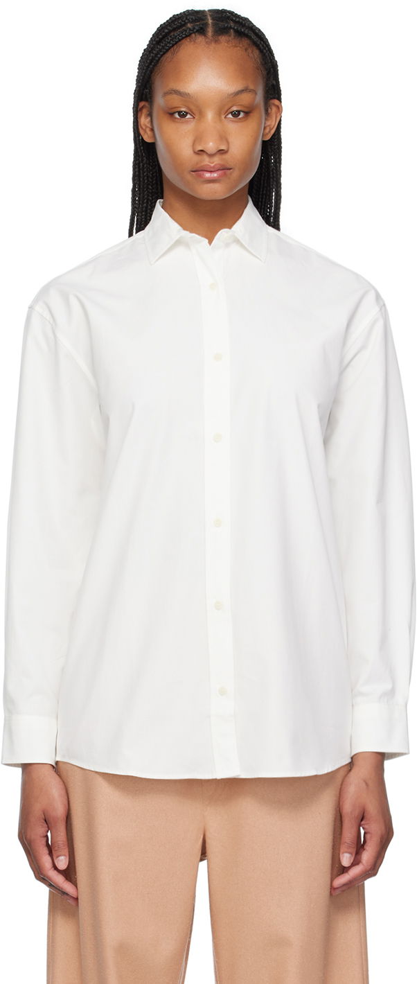 Skjorta Baserange Long Sleeve Button Up Shirt Vit | SHOL-CO-SU24