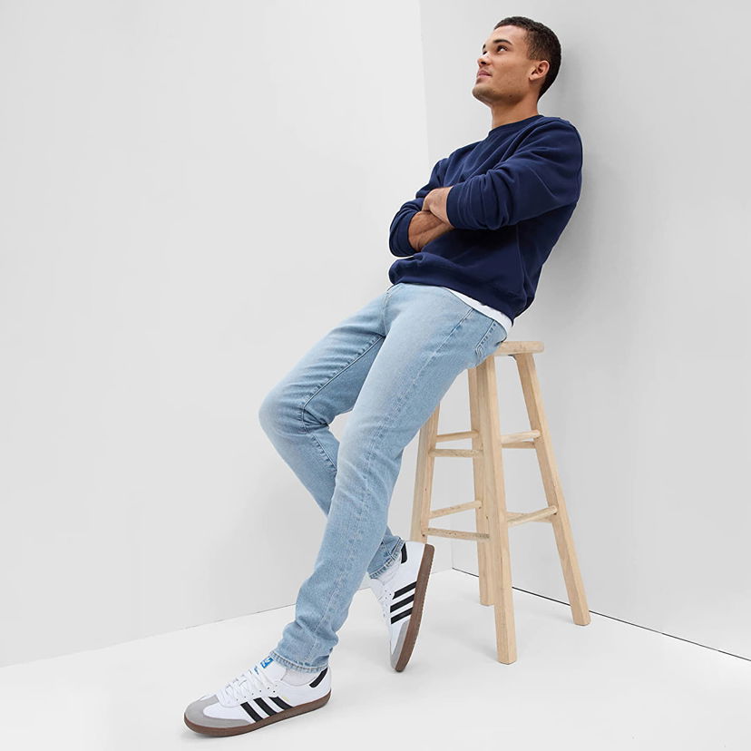 Byxor GAP Pants Denim Pants Slim Taper Light Wash W32/L32 Blå | 543889-00