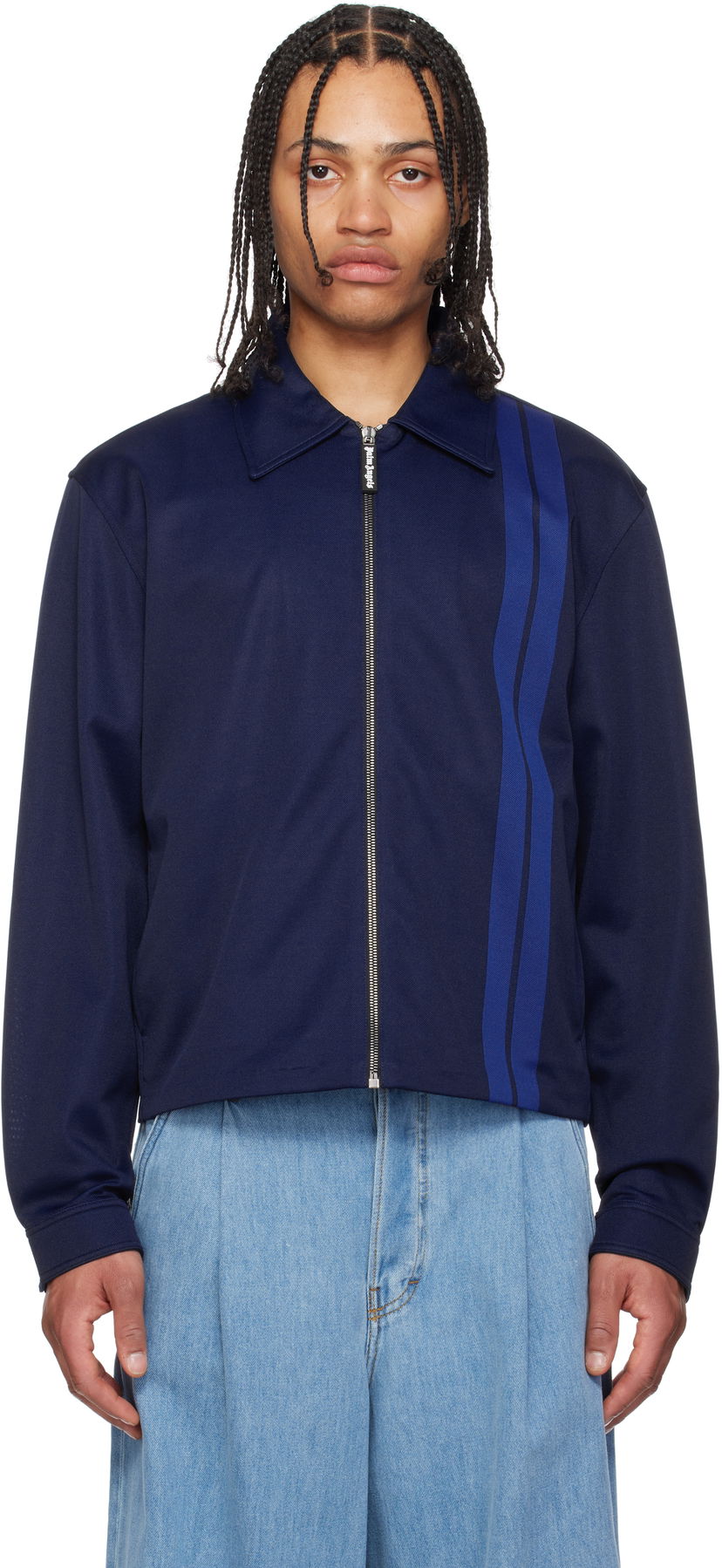 Vindjacka Palm Angels Palm Angels Suit Track Jacket Blå | PMBD086S25FAB0014645