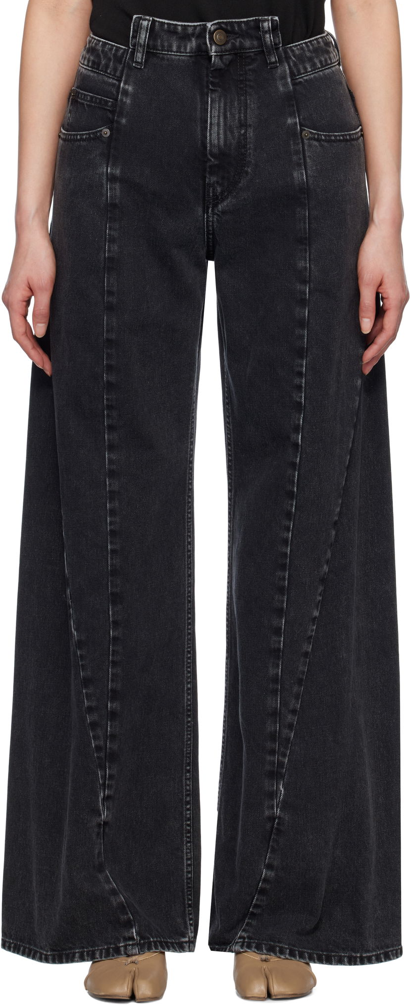 Jeans Maison Margiela Maison Margiela 5 Pocket Wide Leg Jeans Svart | S51LA0133 S30496