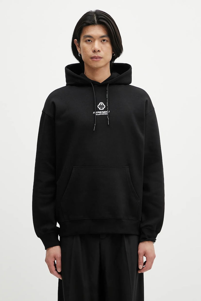 Sweatshirt AAPE by A Bathing Ape AAPE Now Hoodie with Application Svart | AAPSWMB323XXN