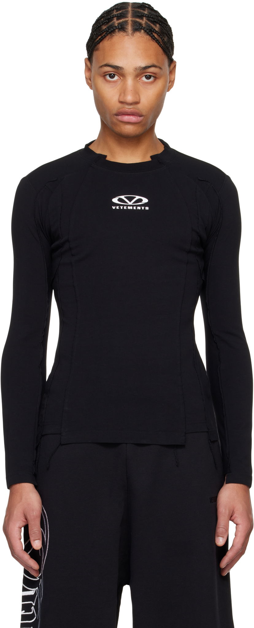 T-shirt VETEMENTS Oval Logo Cut-Out T-Shirt Svart | UA66LS600BW