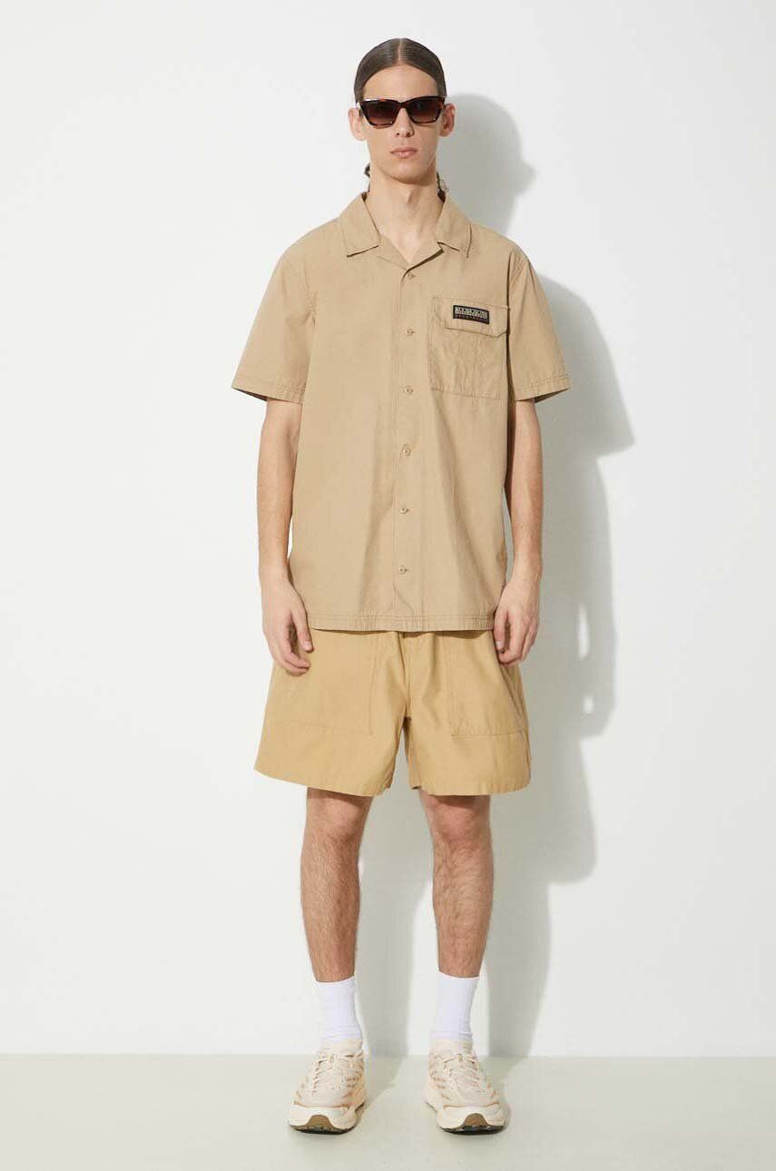 Skjorta Napapijri Relaxed Shirt Beige | NP0A4HQ4N1E1, 1