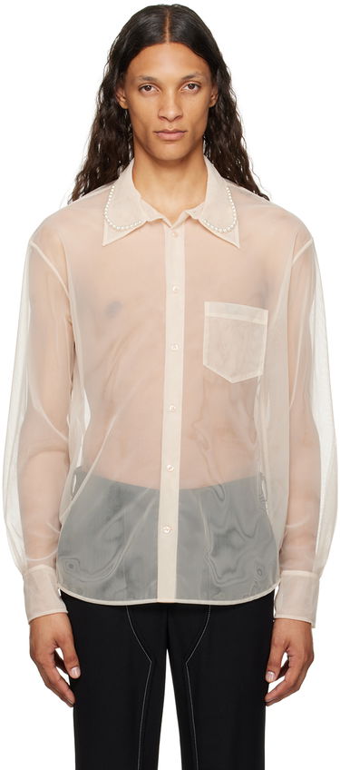 Skjorta Simone Rocha Simone Rocha Pearl Organza Shirt Beige | 5289B 0069, 0