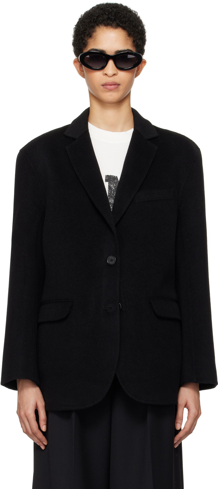 Jacka Anine Bing Black Single-Breasted Blazer Svart | A-01-7073-000