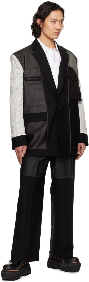Byxor Feng Chen Wang Feng Chen Wang Deconstructed Patchwork Trousers Svart | FUS19TR05, 3