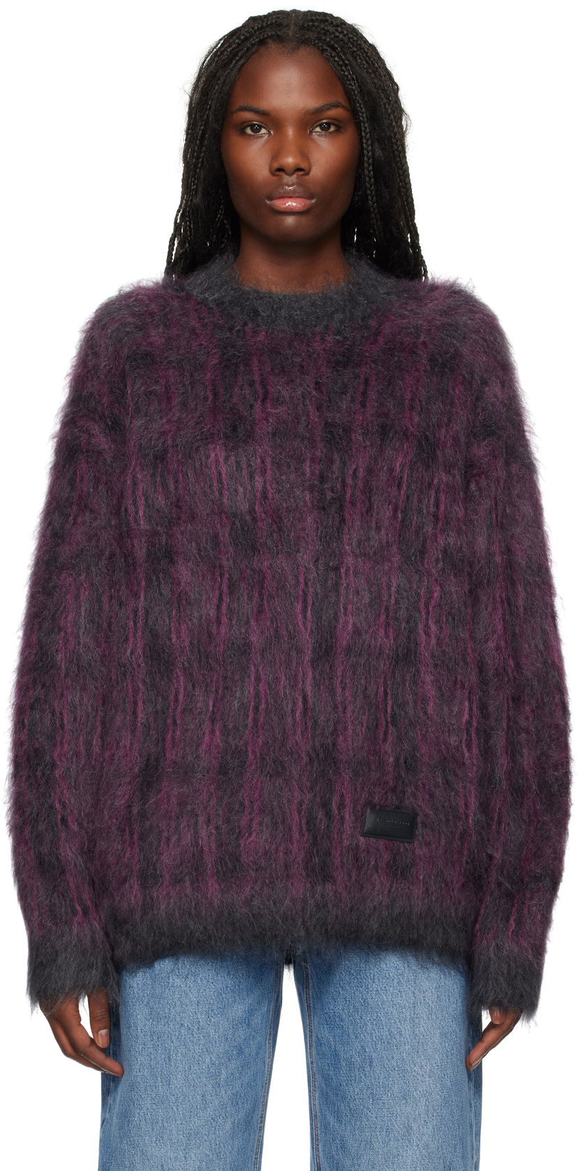 Sweater Alexander Wang Oversize Plaid Sweater Rosa | 1KC4241039