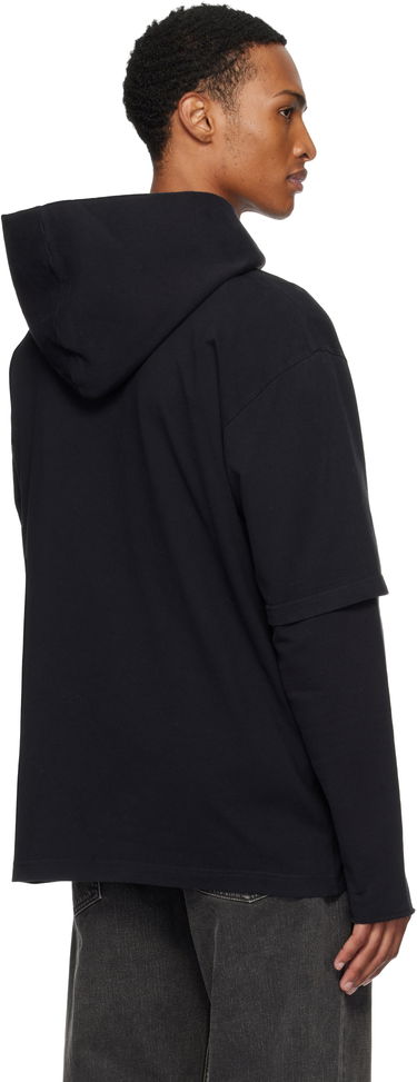 Sweatshirt Maison Margiela MM6 Maison Margiela Printed Layered Hoodie Svart | SH0GU0032 M20050, 2