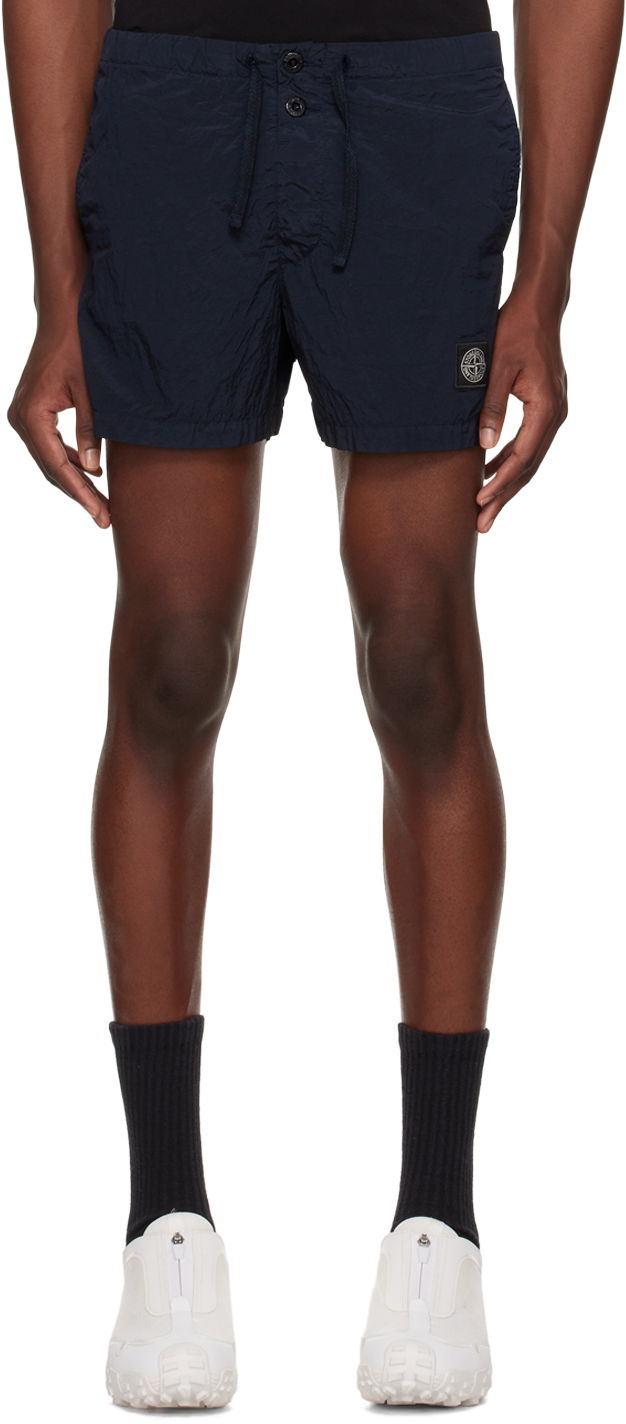 Badkläder Stone Island Patch Swim Shorts Mörkblå | 8015B0643