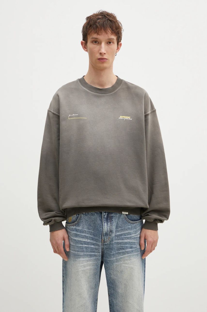 Sweatshirt Represent Clo Represent Patron Of The Club Graphic Print Sweatshirt Grå | MLM4272.16, 0