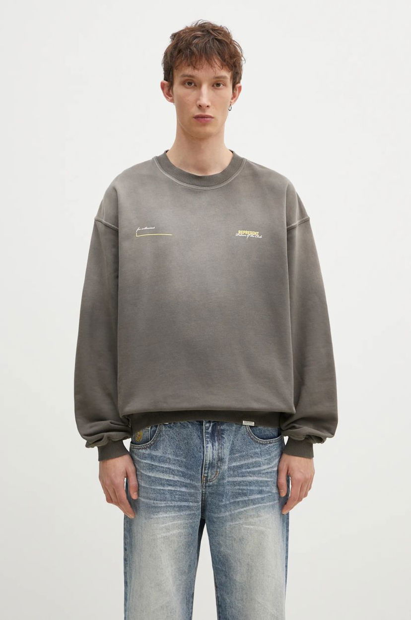 Sweatshirt Represent Clo Represent Patron Of The Club Graphic Print Sweatshirt Grå | MLM4272.16
